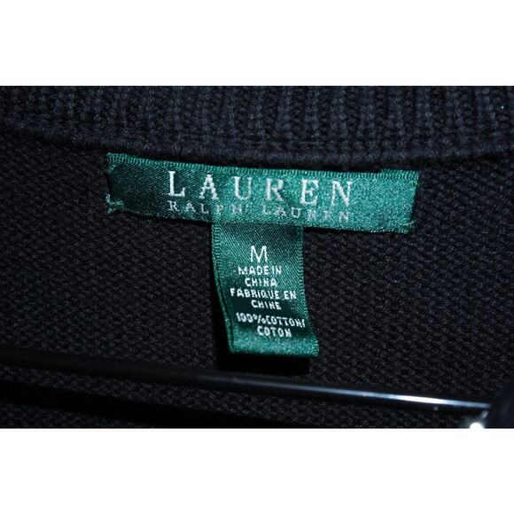 Lauren Ralph Lauren Black Cotton Tunic Sweater Women’s Medium – Funnel Neck - Picture 7 of 7
